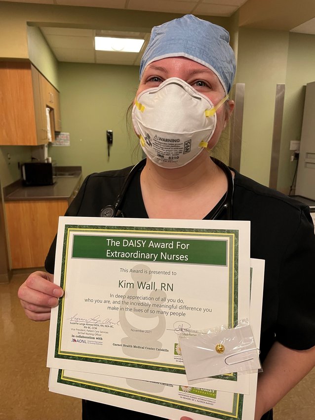 Kim Wall, RN, has been presented with DAISY Award for providing outstanding care.